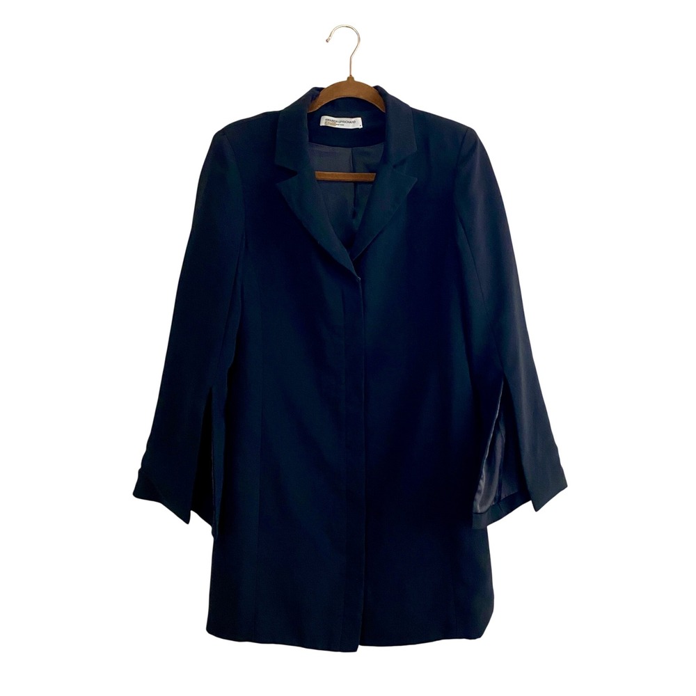 Amanda Uprichard Black Split Cape Sleeve Blazer Dress Size Medium RTR